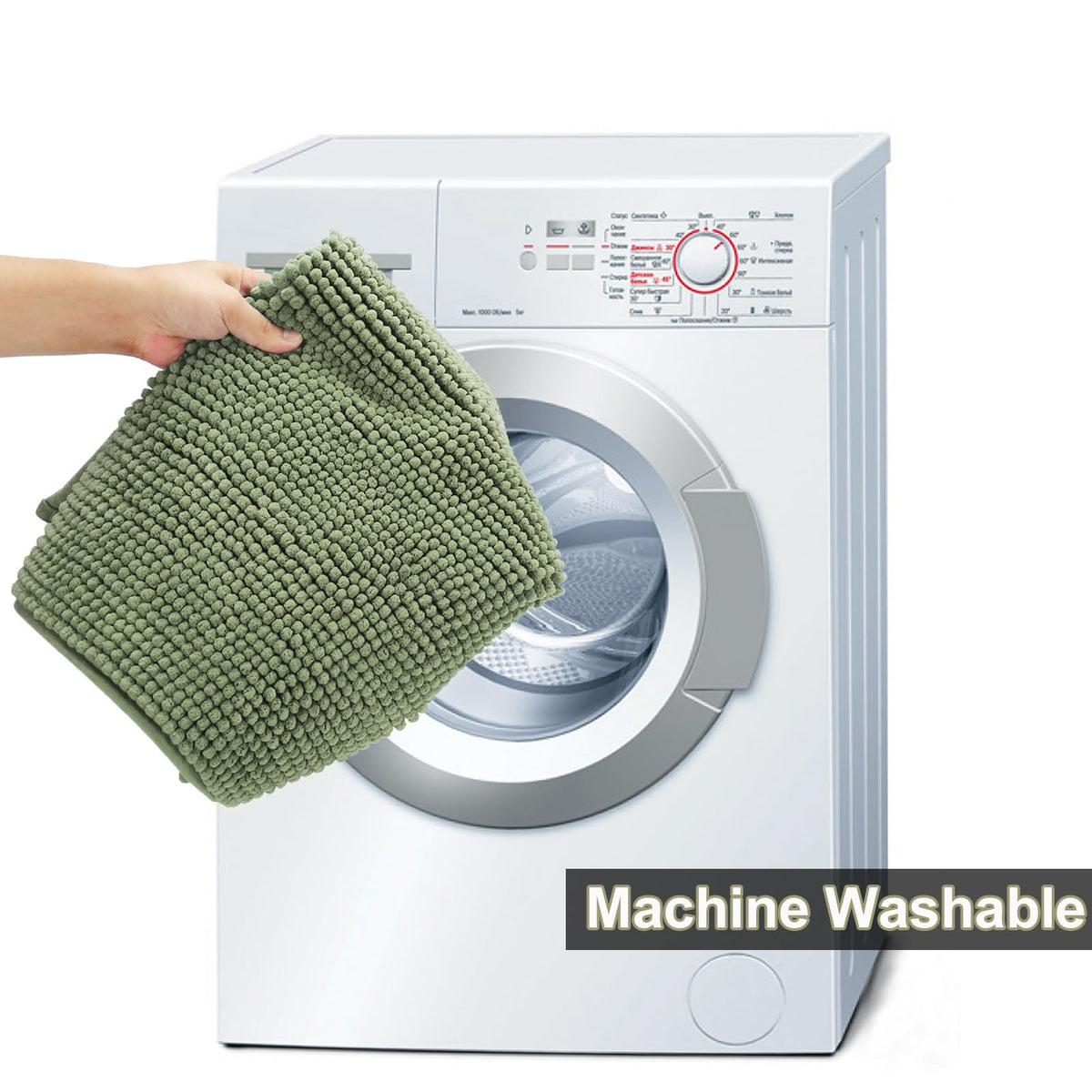 Urvoix machine-washable rug set stays fluffy after washing.