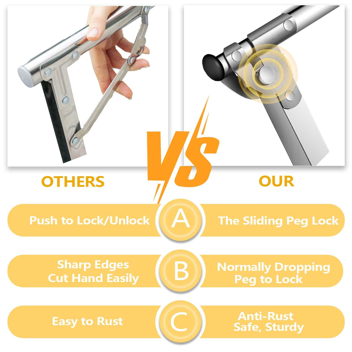 URYAN heavy-duty stainless steel rack supports 140 lbs for towels and blankets.
