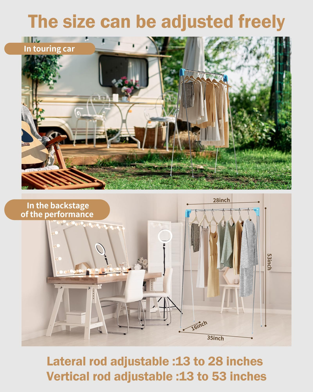 URZCT Travel Garment Rack no-install setup unfolds quickly.