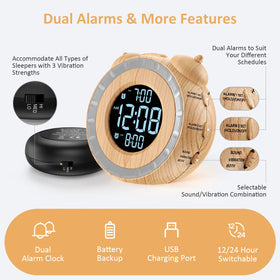 uscce dual extra loud alarm clock battery backup feature close-up emphasizes outage-ready reliability