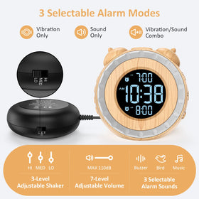 uscce dual extra loud alarm clock usb port back view highlights bedside charging while sleeping