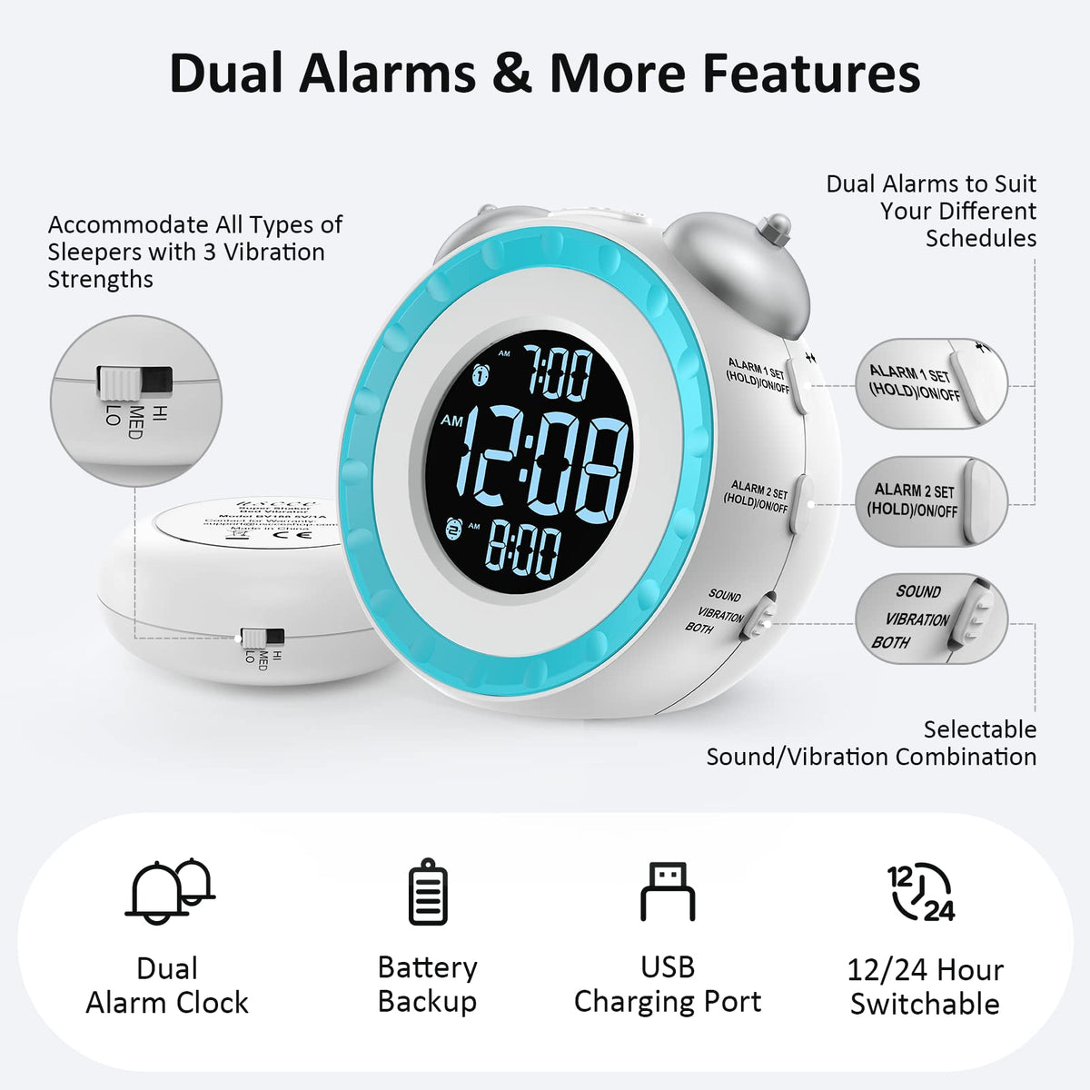 uscce clock battery backup preserves time and alarm settings during power outages