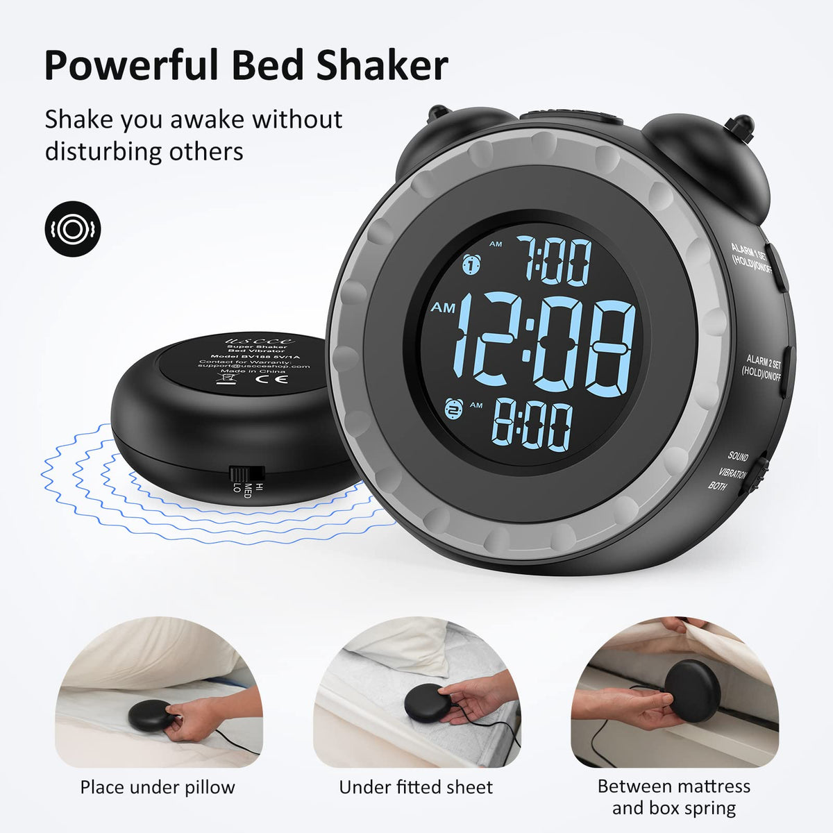 USCCE bed shaker demonstration for heavy sleepers.