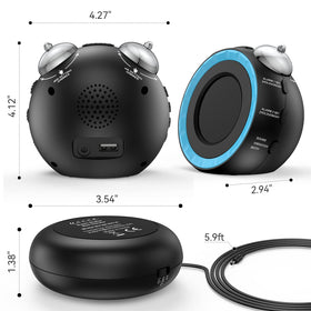uscce loud dual alarm clock bedside use; reliable for heavy sleepers