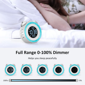 uscce loud dual alarm clock brightness dial allows 0–100% dimming for night-friendly visibility