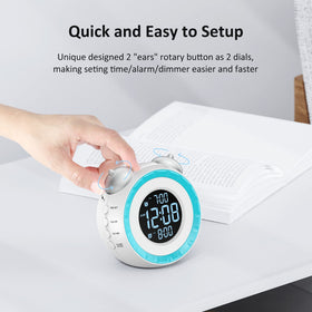 uscce clock display shows dual alarms for separate wake times, ideal for partners