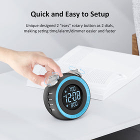 uscce loud dual alarm clock dual alarms; supports separate morning schedules