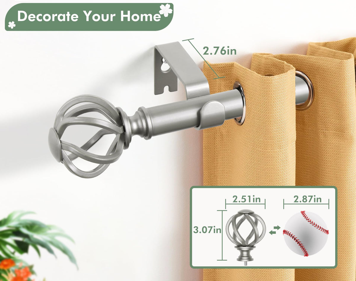USFOOK smooth-sliding rod prevents curtain snag and sticking during operation.