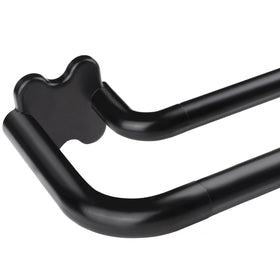 USFOOK black double curtain rod package with hardware for quick setup