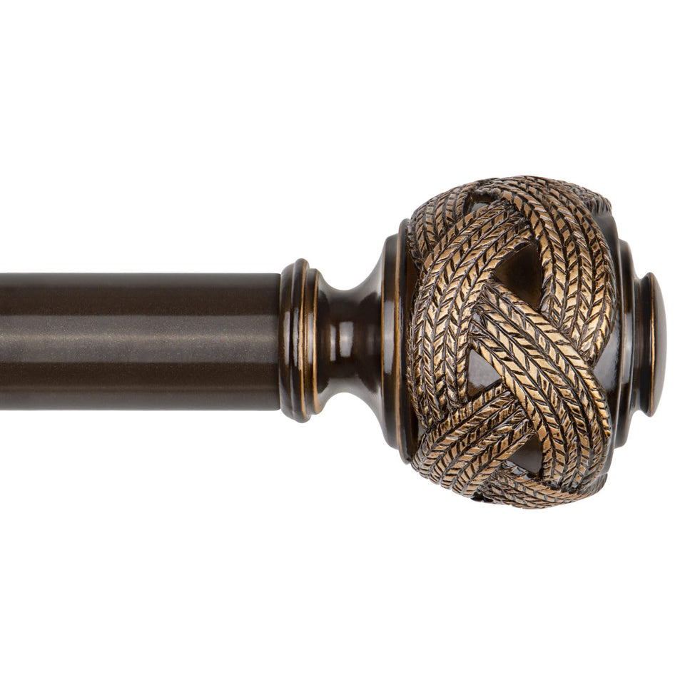 USFOOK bronze curtain rod extended to 32-58 inches for a precise fit