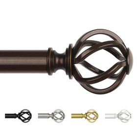 USFOOK bronze curtain rod with telescoping design for customizable window coverage.