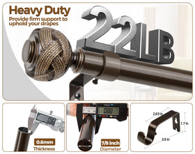 USFOOK bronze curtain rod 7-8 inch diameter provides sturdy support