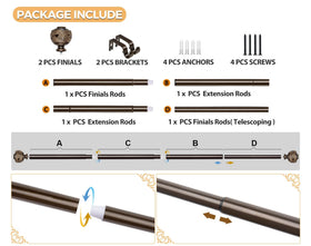 USFOOK bronze curtain rod suits various decor styles and rooms