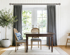 USFOOK bronze curtain rod with twisted cage floral finials adds elegant charm.