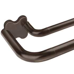 USFOOK bronze double curtain rod with telescoping length adapts to your window for a precise fit.