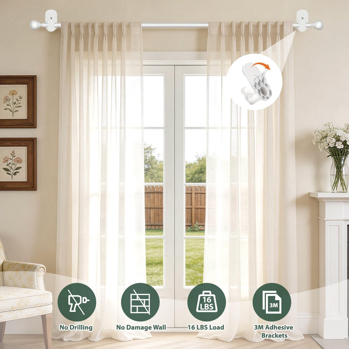 Center bracket adds stability for tall setups like 86 inch models.