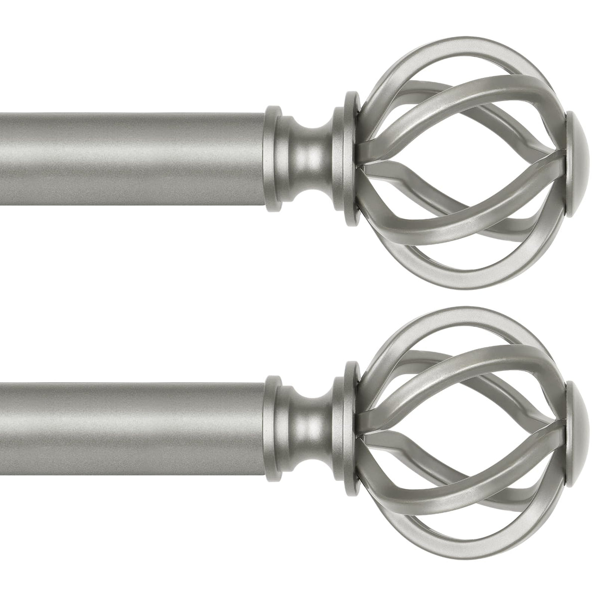 USFOOK curtain rod 32-58 inches with antique silver finials for elegant windows.