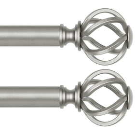 USFOOK curtain rod 32-58 inches with antique silver finials for elegant windows.