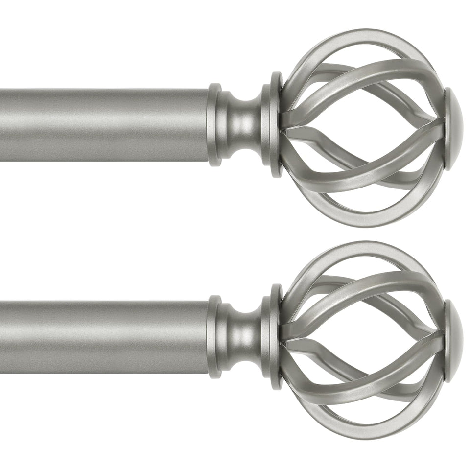 USFOOK curtain rod 32-58 inches with antique silver finials for elegant windows.
