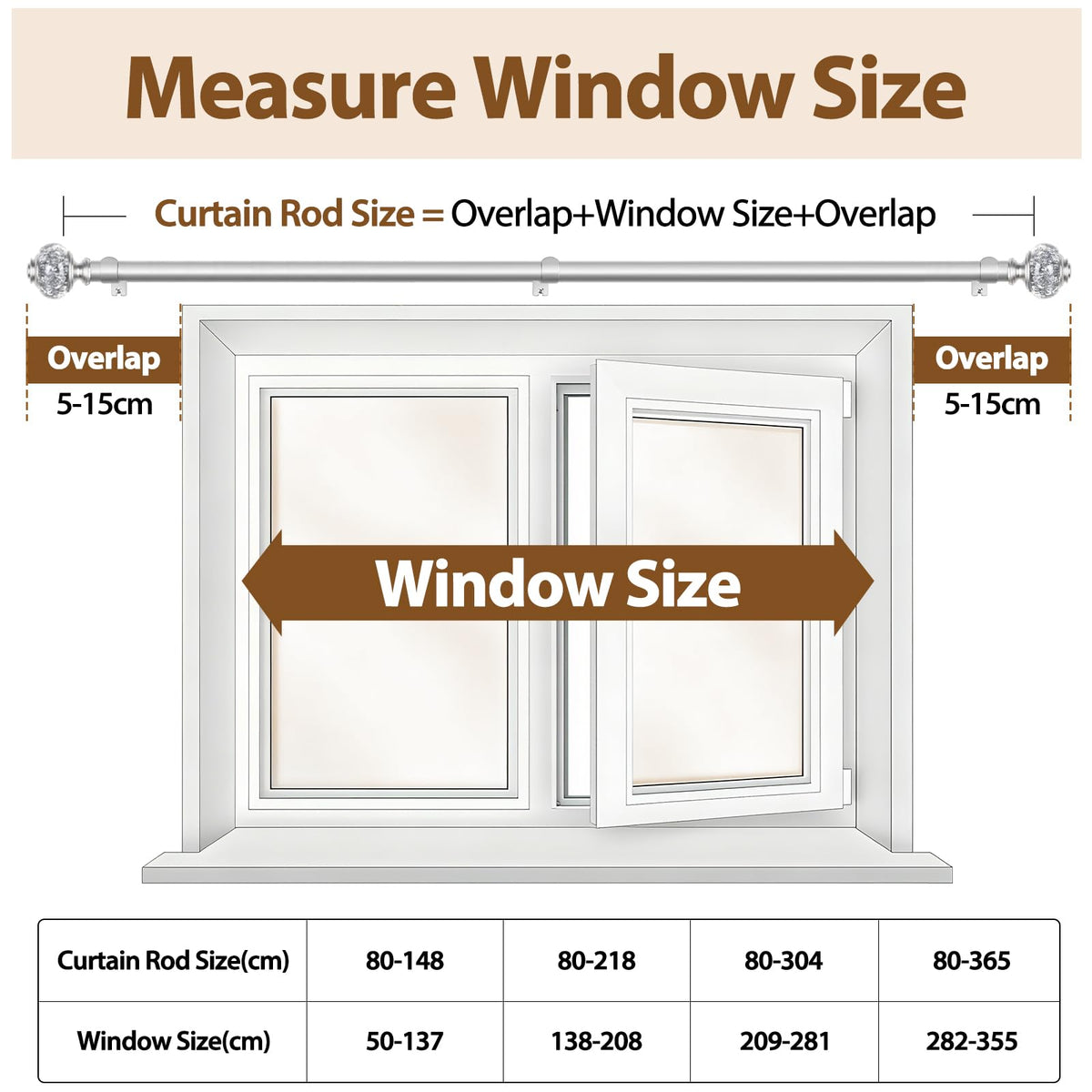 USFOOK 7/8 inch diameter supports thicker drapes reliably
