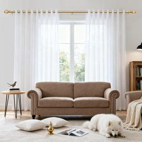 USFOOK crystal finial curtain rod adds a luxurious translucent accent.