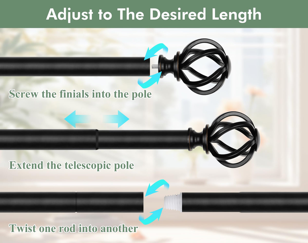 USFOOK rod supports up to 22 lb, suitable for heavier drapery.
