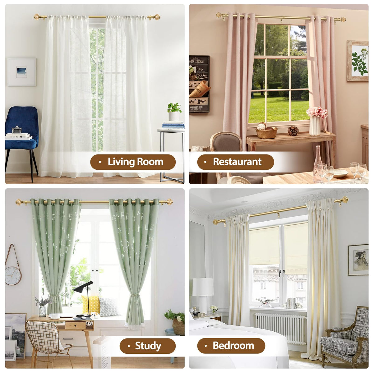 USFOOK gold decorative finials enhance modern home décor.