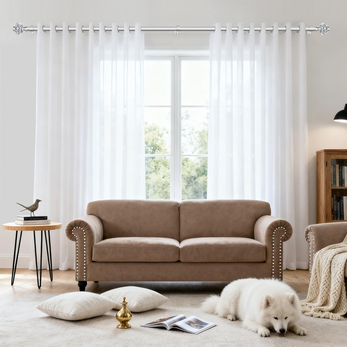 USFOOK splicing construction delivers sturdy sag free curtain support