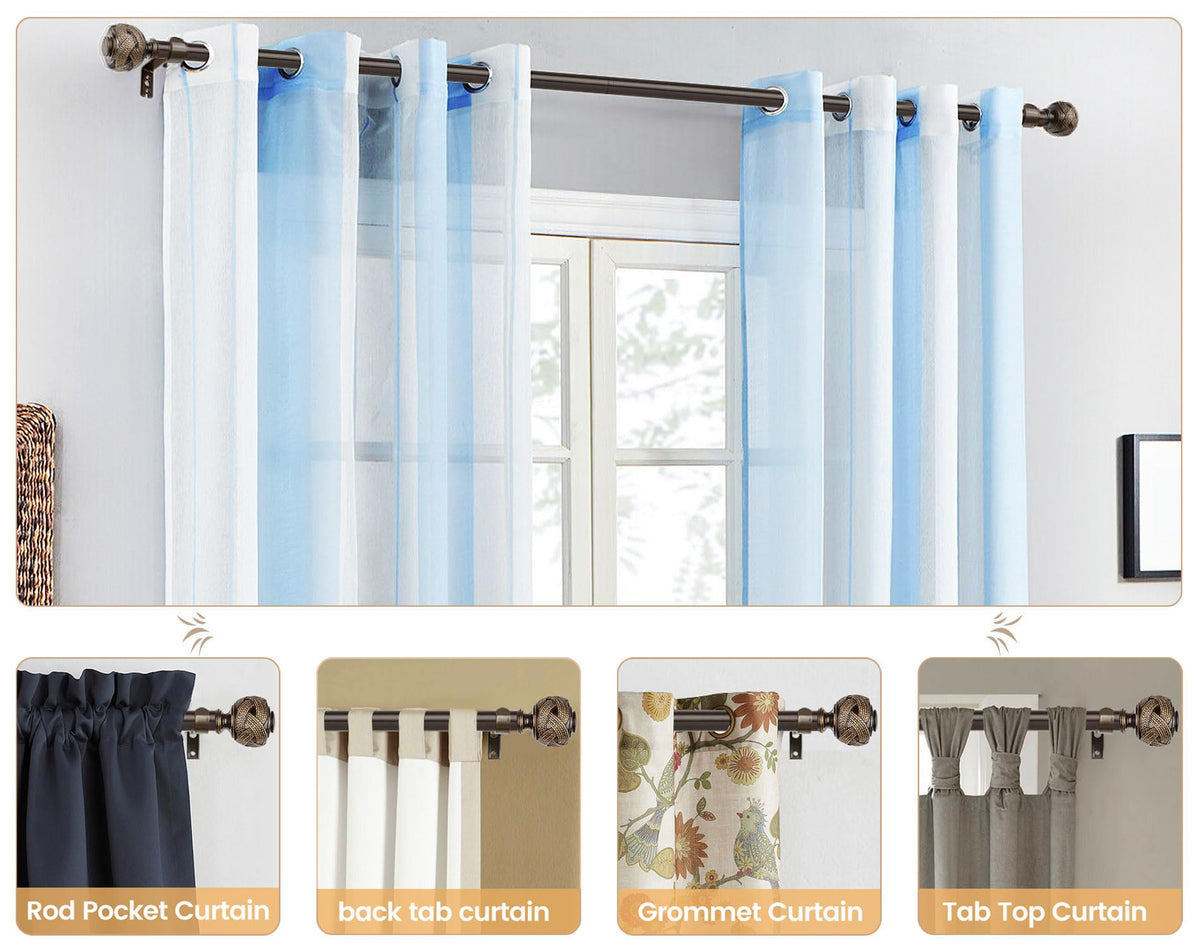 USFOOK 7/8-inch diameter rod supports heavier fabrics with reliable stability.