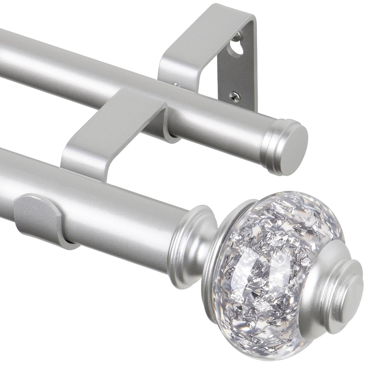 USFOOK double curtain rod extended to fit 36-72 inch windows