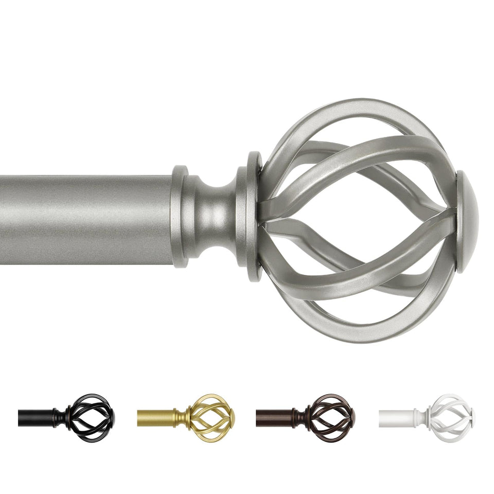 USFOOK curtain rod with telescoping length adjustment for a precise fit