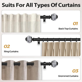 USFOOK easy-install curtain rod for fast mounting