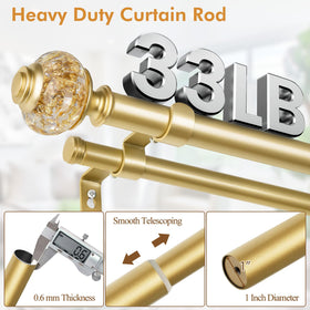 USFOOK 1-inch front rod for thick fabric supports elegant drapes.