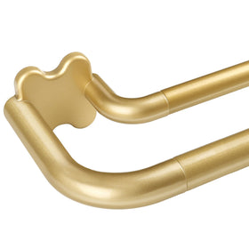 USFOOK gold double curtain rod extends 32 to 58 inches for flexible window fit