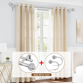 USFOOK living room setup with elegant curtain rod