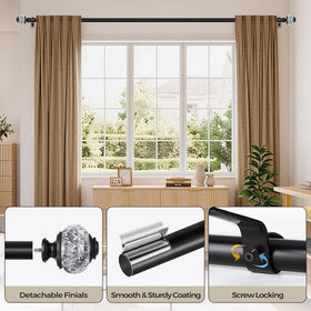 USFOOK modern black curtain rod complements contemporary decor