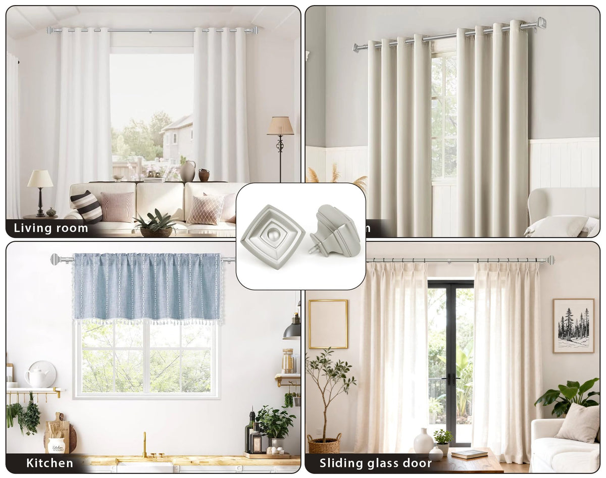 USFOOK size options curtain rod demonstrates flexible width coverage.