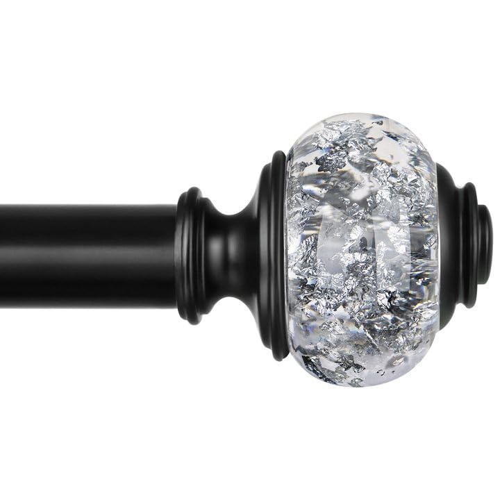 USFOOK telescoping curtain rod extended to fit wide windows for flexible use