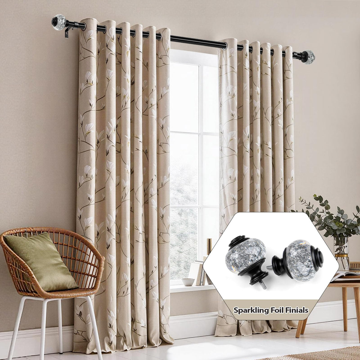 USFOOK versatile drapery rod suitable for living rooms, bedrooms, or offices