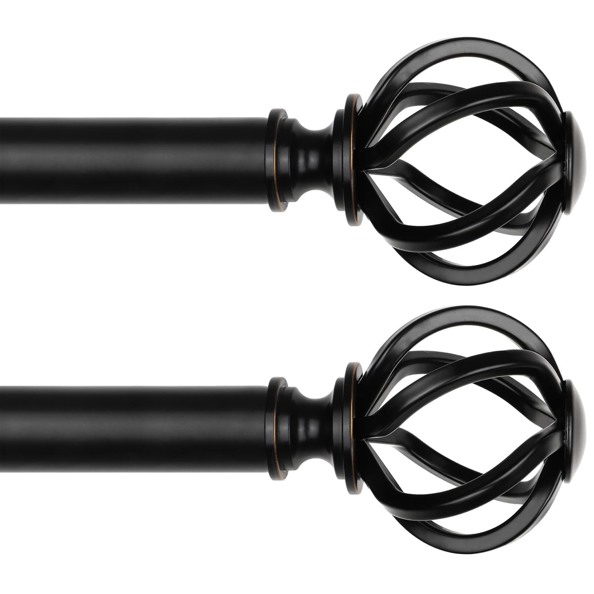 USFOOK 2-pack curtain rod with adjustable length for flexible window sizing.