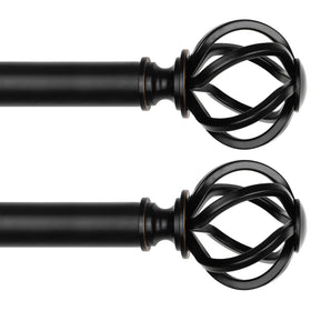 USFOOK 2-pack curtain rod with adjustable length for flexible window sizing.