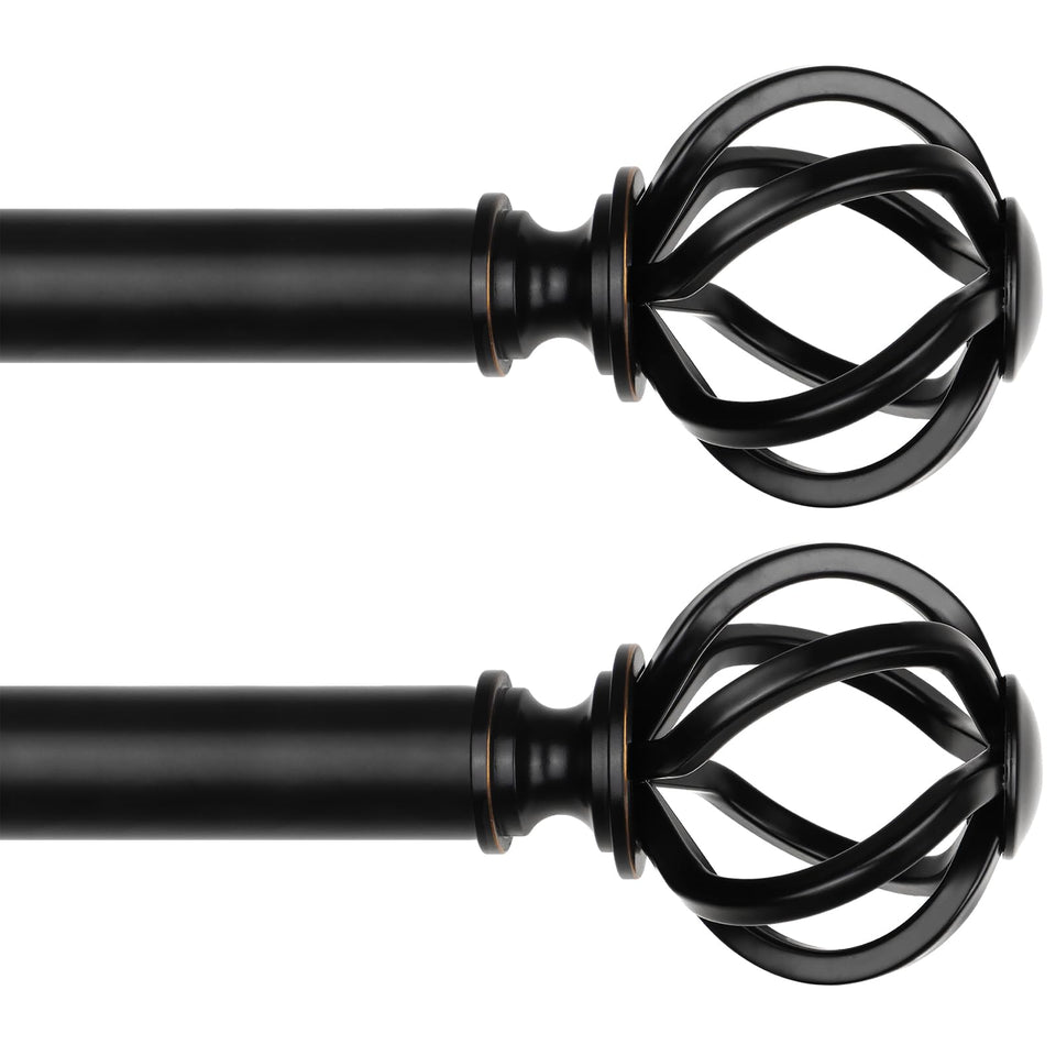 USFOOK 2-pack curtain rod with adjustable length for flexible window sizing.