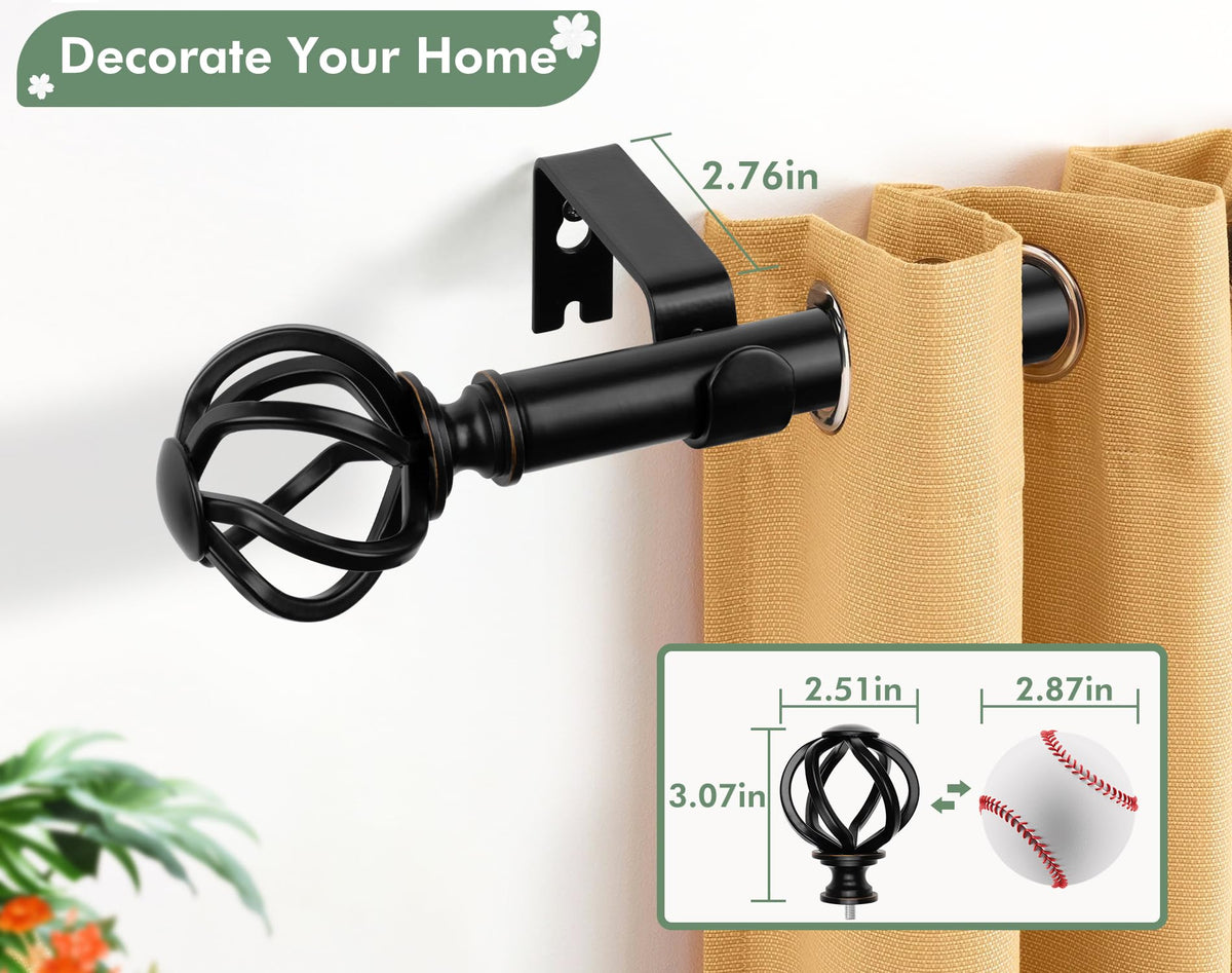 USFOOK floral finials add elegant detail framing your windows.