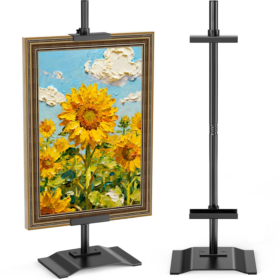 USION adjustable tabletop easel stand showing tall frame height for versatile displays