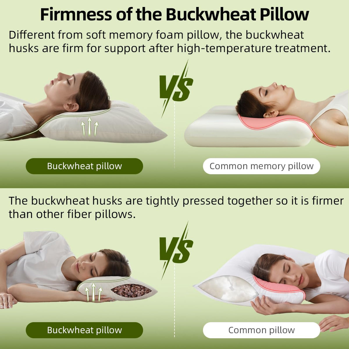 USlixury buckwheat pillow quiet rustle indicating natural hull movement
