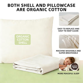 USlixury organic pillow cover offers skin-friendly, washable protection.