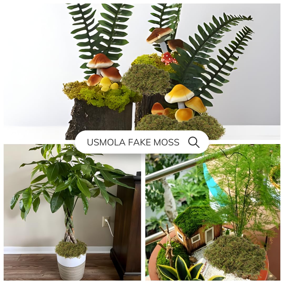 USMOLA fake moss adheres to glass surfaces for decorative greenery