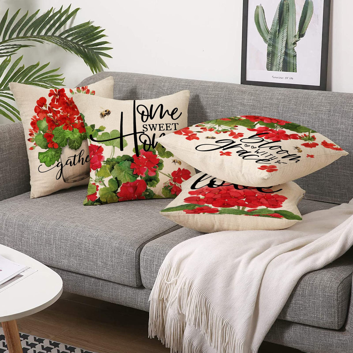 Ussap botanical decoration pillow cover offers versatile indoor outdoor styling