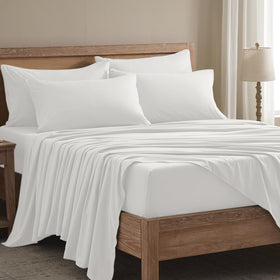 USXIBEI king size flat sheet in white shows plush microfiber softness