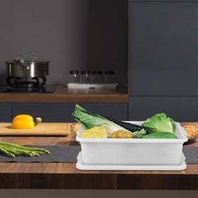 Utiao white bus tub suitable for storage and quick organization in homes or kitchens.
